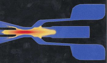 Arc entre les contacts d'un disjoncteur � haute tension